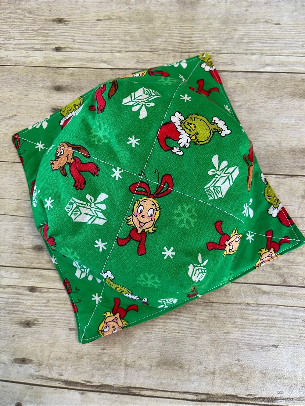 Microwave Bowl Cozy Grinch & Characters Christmas Reversible Gift Basket Cotton